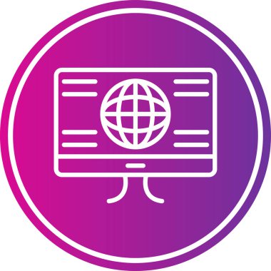 - İnternet. Web simgesi basit illüstrasyon