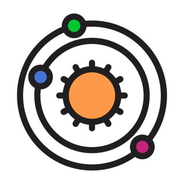 atom vektörü renk çizgisi simgesi