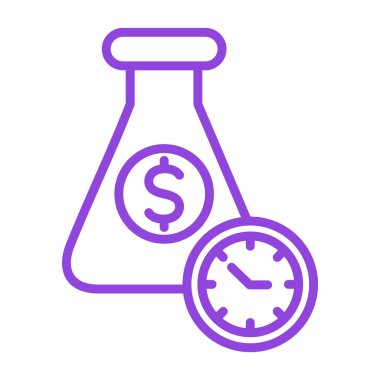 Dolarlı kum saati ve kum saati vektör çizimi tasarımı