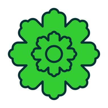 yeşil çiçek ikonu. Web için yeşil vektör sembolünün özet çizimi