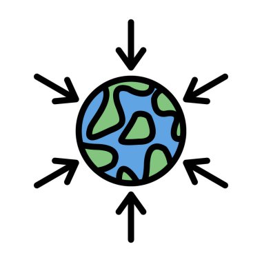 Oklu gezegen ikon vektör resimleme tasarımı