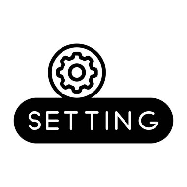 Beyaz arka plan üzerinde izole simge vektör ayarlama, logo şeffaf arka plan üzerinde oturum ayarlama kavramı dolu siyah sembolü