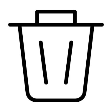 Çöp kutusu simgesi. Web için çöp kutusu vektör simgelerinin özet çizimi