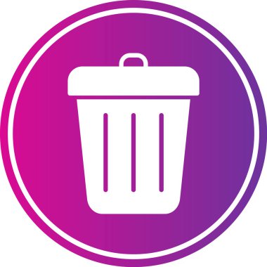 Çöp tenekesi yuvarlak vektör simgesine