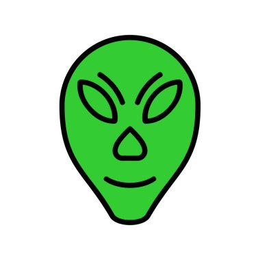 yabancı yüz simgesi renk dış hat vektörü