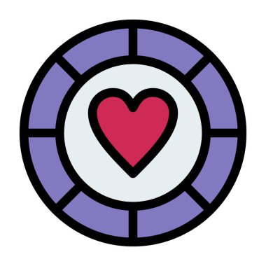 Aşk kalp ikonunun vektör illüstrasyonu