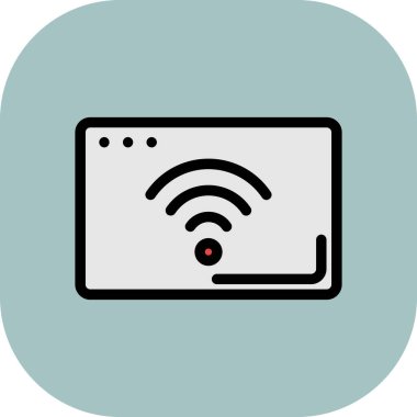 wifi düz ikon vektör çizimi