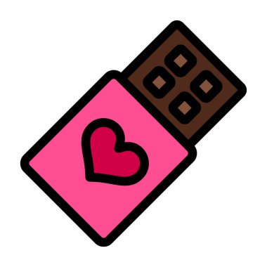 Bir çikolata kalbin vektör çizimi