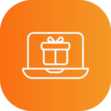 Kurdele ikonu vektör illüstrasyonlu hediye kutusu