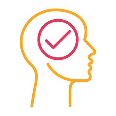 İşaretleme çizgisi simgesi olan insan kafası.