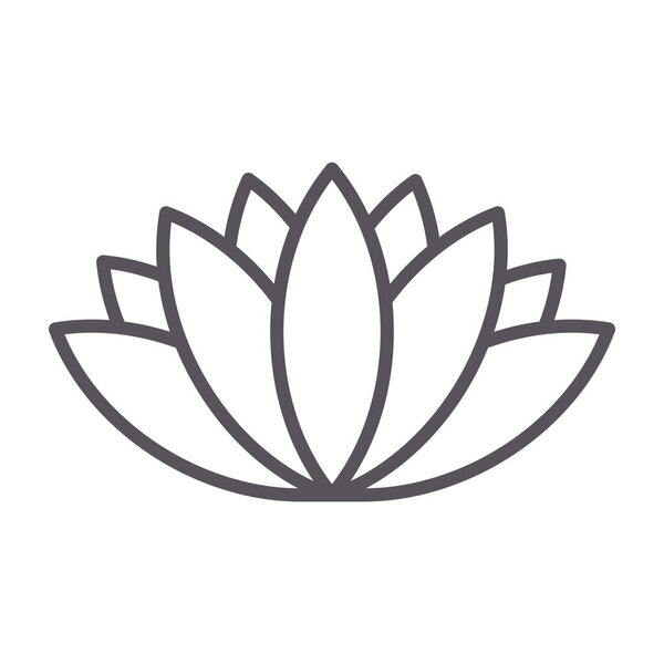 Лотос цветочная линия стиль иконка векторный дизайн
