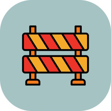 Bariyer simgesi. Bariyer vektör simgesi web için anahat çizimi