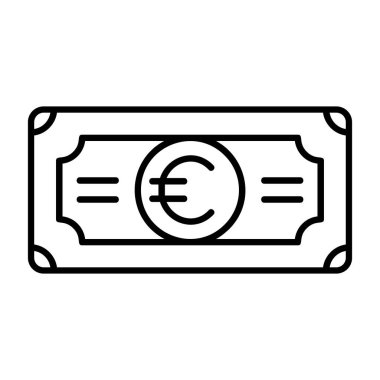 Euro para ikonu vektör illüstrasyon logosu