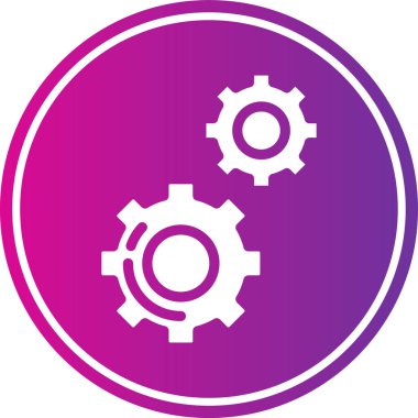 Uzun gölgeli dişli vektör simgesi