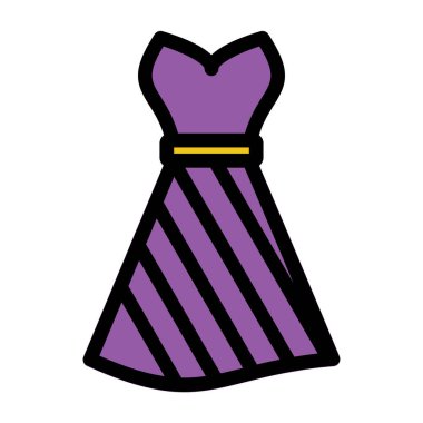 mor elbise, illüstrasyon, vektör, beyaz arkaplan.