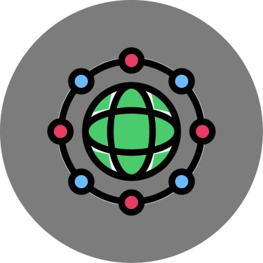 ağ web simgesi, basit vektör illüstrasyonu