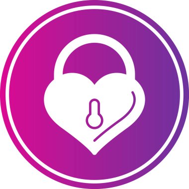 kalp kilidi ikon vektör illüstrasyonu