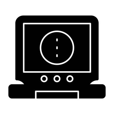 Bilgisayar sembolü vektörü. Bilgisayar işareti. izole edilmiş çizgi simgesi siyah illüstrasyon