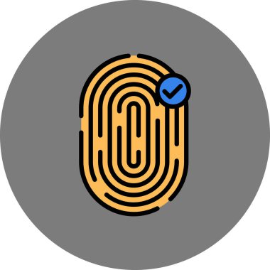 parmak izi ikonu vektör illüstrasyonu