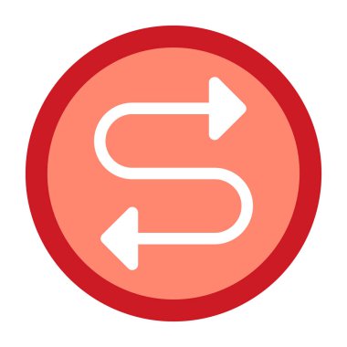 Beyaz arkaplanda izole edilmiş daire içinde ok simgesi