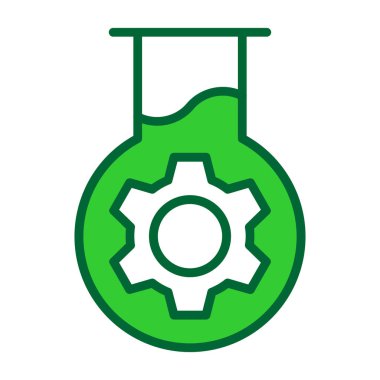 Dişli tekerli yeşil dişli tekerlek ve ikon vektör illüstrasyon tasarımı