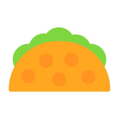 Meksika taco düz stil tasarımı, Meksika Meksika yemeği ve parti temalı vektör illüstrasyonu