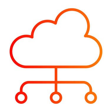 Bulut teknolojisi ikonu. İnce çizgi tasarımı. vektör illüstrasyonu.