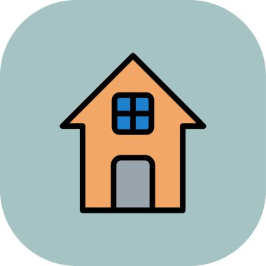 Ev. Web simgesi basit illüstrasyon