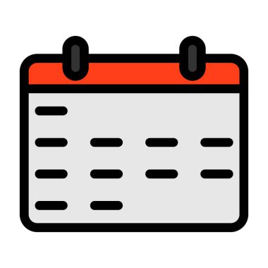 Takvim simgesi beyaz arkaplanda izole edildi