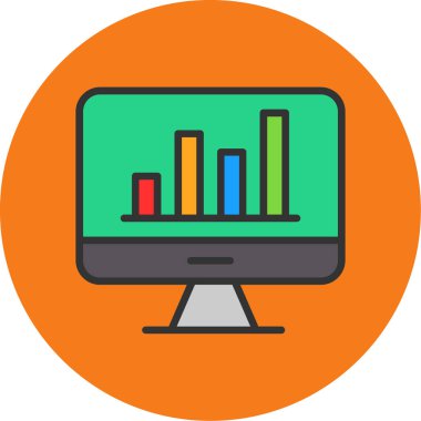 İş grafiği Web simgesi basit illüstrasyon