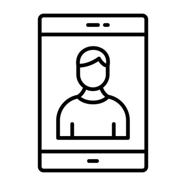 akıllı telefon kullanıcı simgesi vektör çizimi