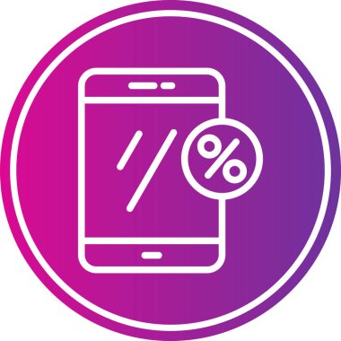 mobil indirimli ikon vektör çizimi