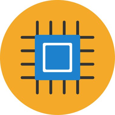 İşlemci simgesi. Web için basit işlemci vektör simgeleri çizimi