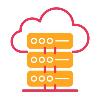 Bulut hesaplama simgesi vektör illüstrasyonu