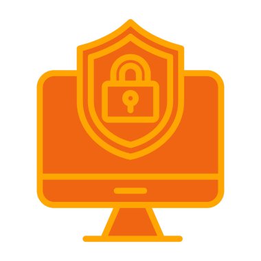 Siber Güvenlik Web simgesi, vektör illüstrasyonu