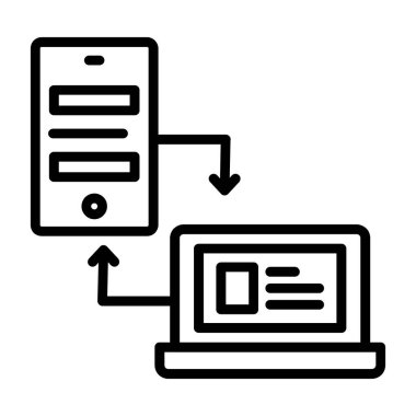 veri aktarımı düz çizgi simgesi