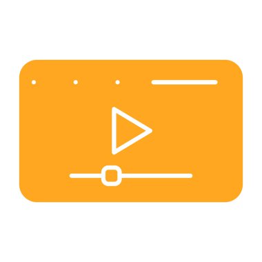 Web ve mobil uygulaması tasarım, Video logo kavramı için beyaz arka plan üzerinde izole video simge vektör