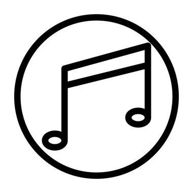 müzik notası vektörü ince çizgi simgesi