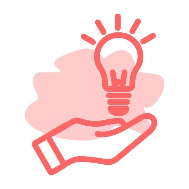 İnsan eli vektör illüstrasyon tasarımlı ampul