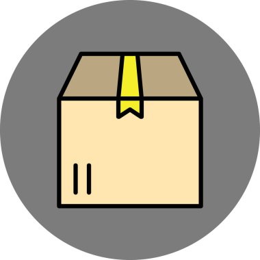 kutu dağıtım simgesi renk ana hatları vektörü