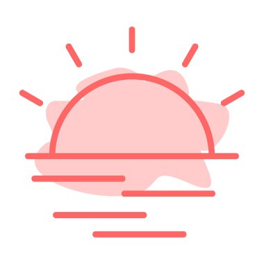 Güneş ikonlu güneş, vektör illüstrasyon tasarımı