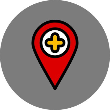 harita imleci düz simge, vektör illüstrasyonu