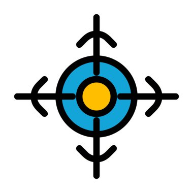 Hedef renk simgesini hedef al. beyaz arkaplanda izole edilmiş hedef vektör simgesi