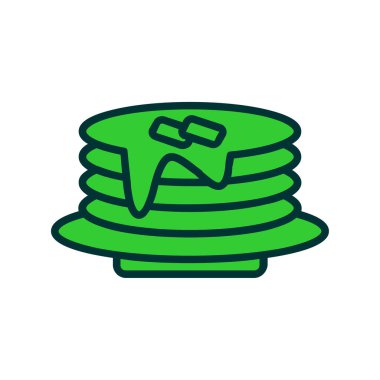 Beyaz arka planda bir yığın krep. vektör illüstrasyonu.