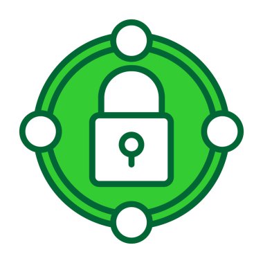 Yeşil kilit simgesinin vektör çizimi