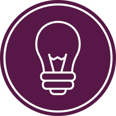 Ampul vektör simgesi. biçim düz simge sembolü, menekşe rengi, beyaz açılar, menekşe arkaplan.