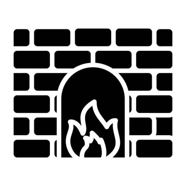 şömine simgesi, basit biçim tasarımı