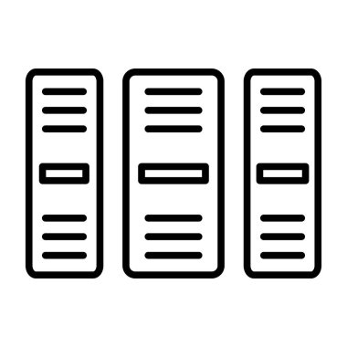 veritabanı vektörü ince çizgi simgesi