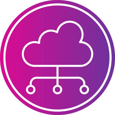 Bulut Hesaplama. Web simgesi basit illüstrasyon