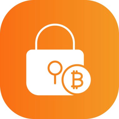 Bitcoin kilit simgesi. vektör illüstrasyonu